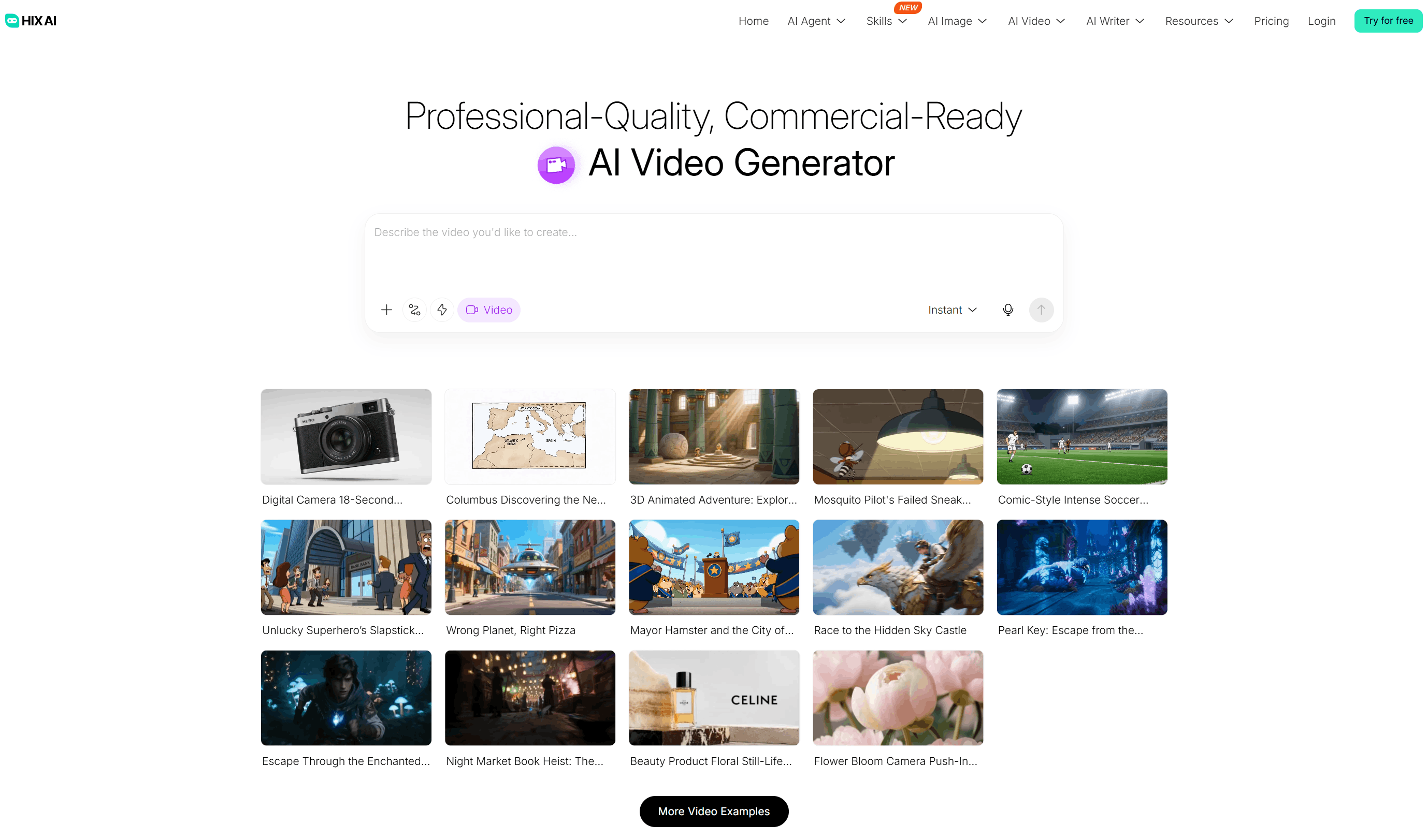 HIX AI video generator