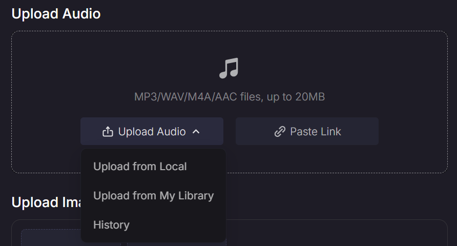 upload audio